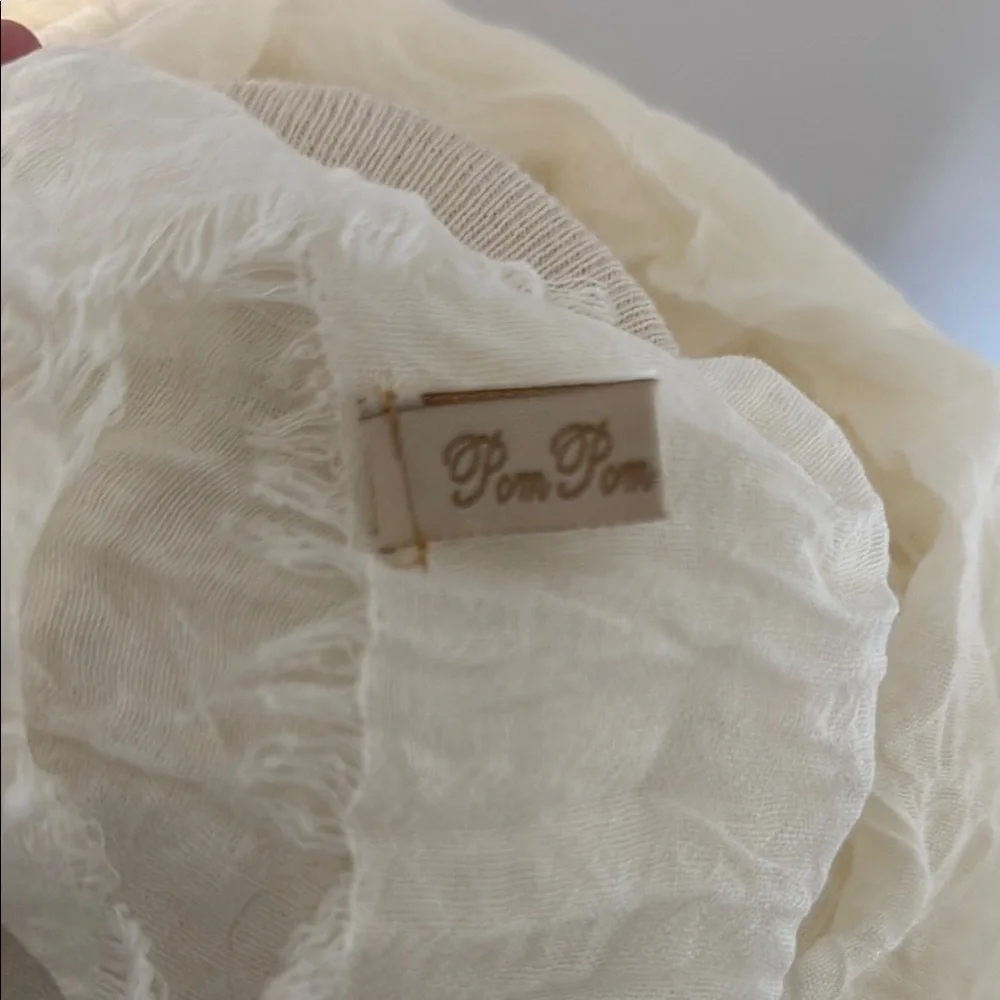 Pom Pom at Home Cream Scarf Lightweight Neutral Shawl Wrap
